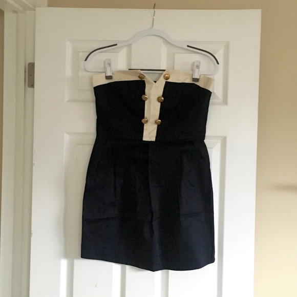 Strapless Nautical Style Mini Dress - Picture 1 of 3